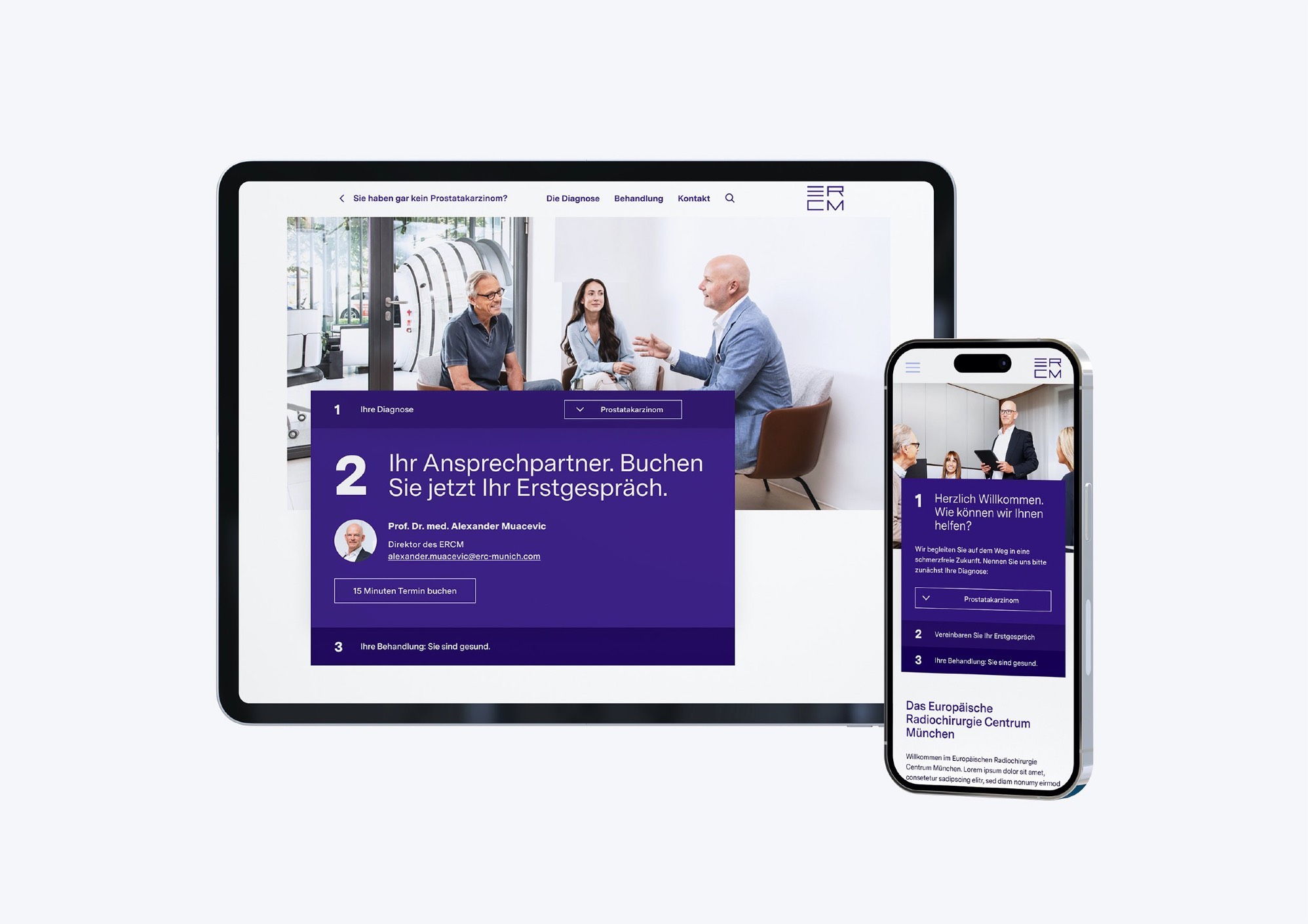 ERCM: Website auf Tablet und Smartphone