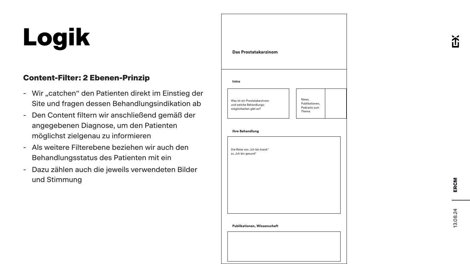 UX-Konzept: kontextbezogene Inhalte und Behandlungsstrecke