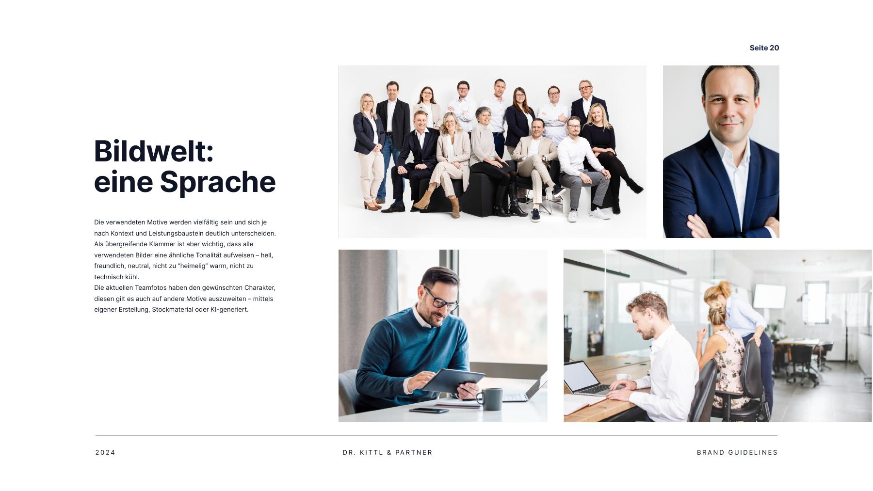 Bildwelt: eine gemeinsame Bildsprache für Dr. Kittl & Partner